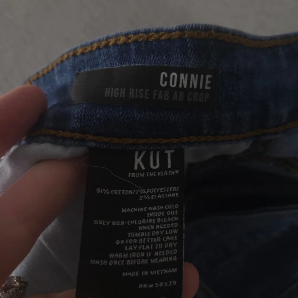 Kut from the Kloth Jeans Womens 14 Connie High Rise Fab Ab Crop Raw Hem Skinny